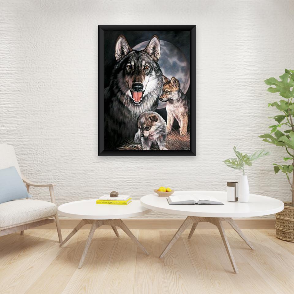 5D Diamond Painting Wolf Animal Rhinestone Picture DIY Full Diamond Embroidery Mosaic Handmade Art Painting Gift Home Decor