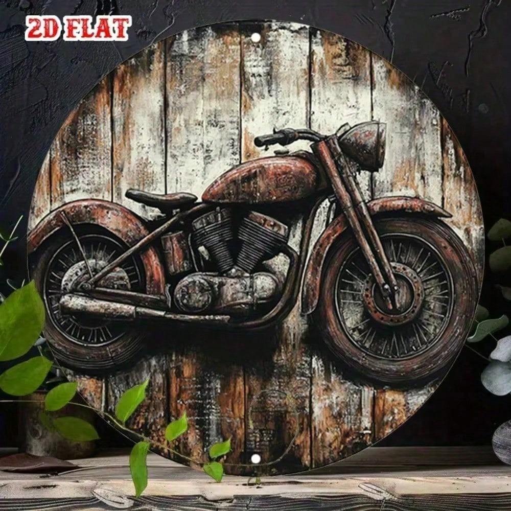 Vintage Metal Tin Sign Motorcycle Retro Garage Wall Decor Man Cave Bar