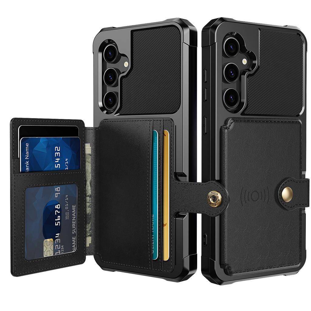 Applicable To iPhone15 Mobile Phone Case Google 8A Multi-function Magnetic Suction Bracket Insert Card Wallet 9Pro Anti-drop Case