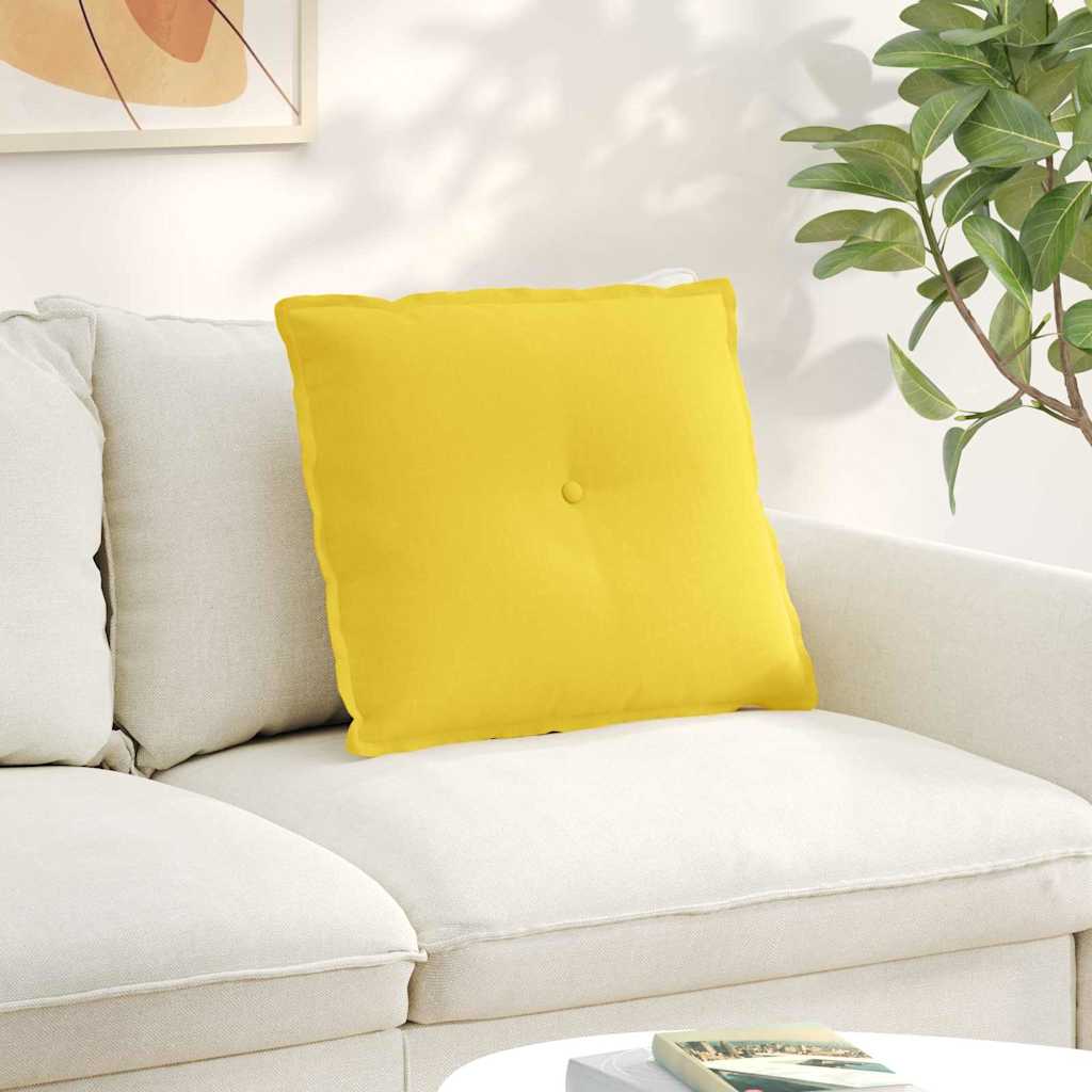 Back Cushion Light Yellow 60 x 19 x 50 cm Fabric