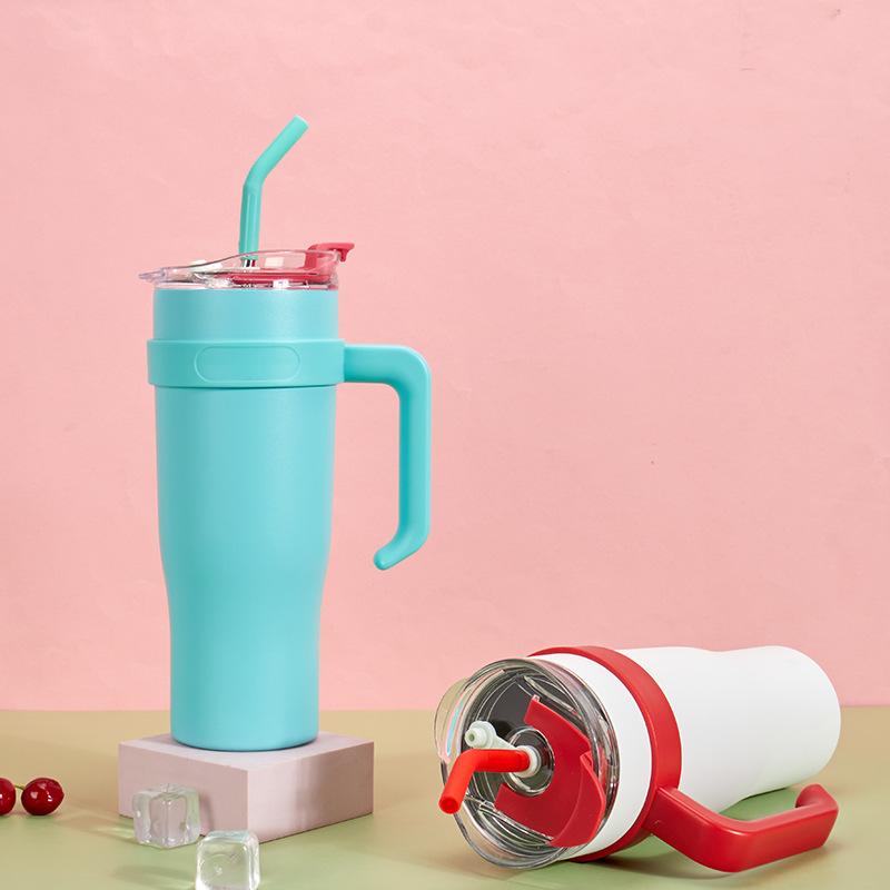 Großer MAC 40oz Großvolumiger Becher mit Edelstahlgriff Autobecher Outdoor Tragbarer Kaffeebecher Thermobecher Eisbecher