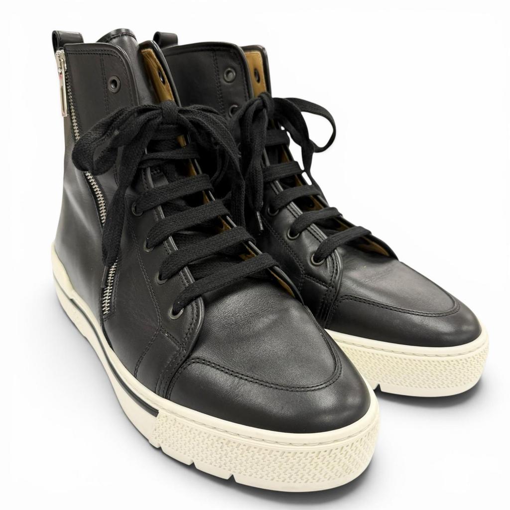 Excellent HERMES High cut sneakers black leather mens 41.5 182355ZH Used