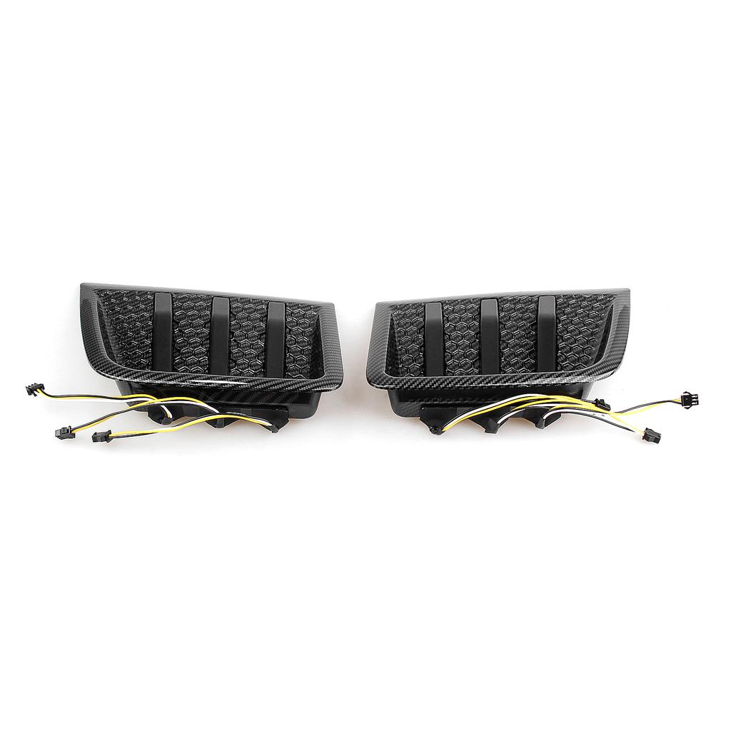 For Subaru STI WRX GRB Wagon 10th Impreza 2008-2014 Front Bumper Side Fender Air Vent Intake Frame Cover With LED Light Lamp