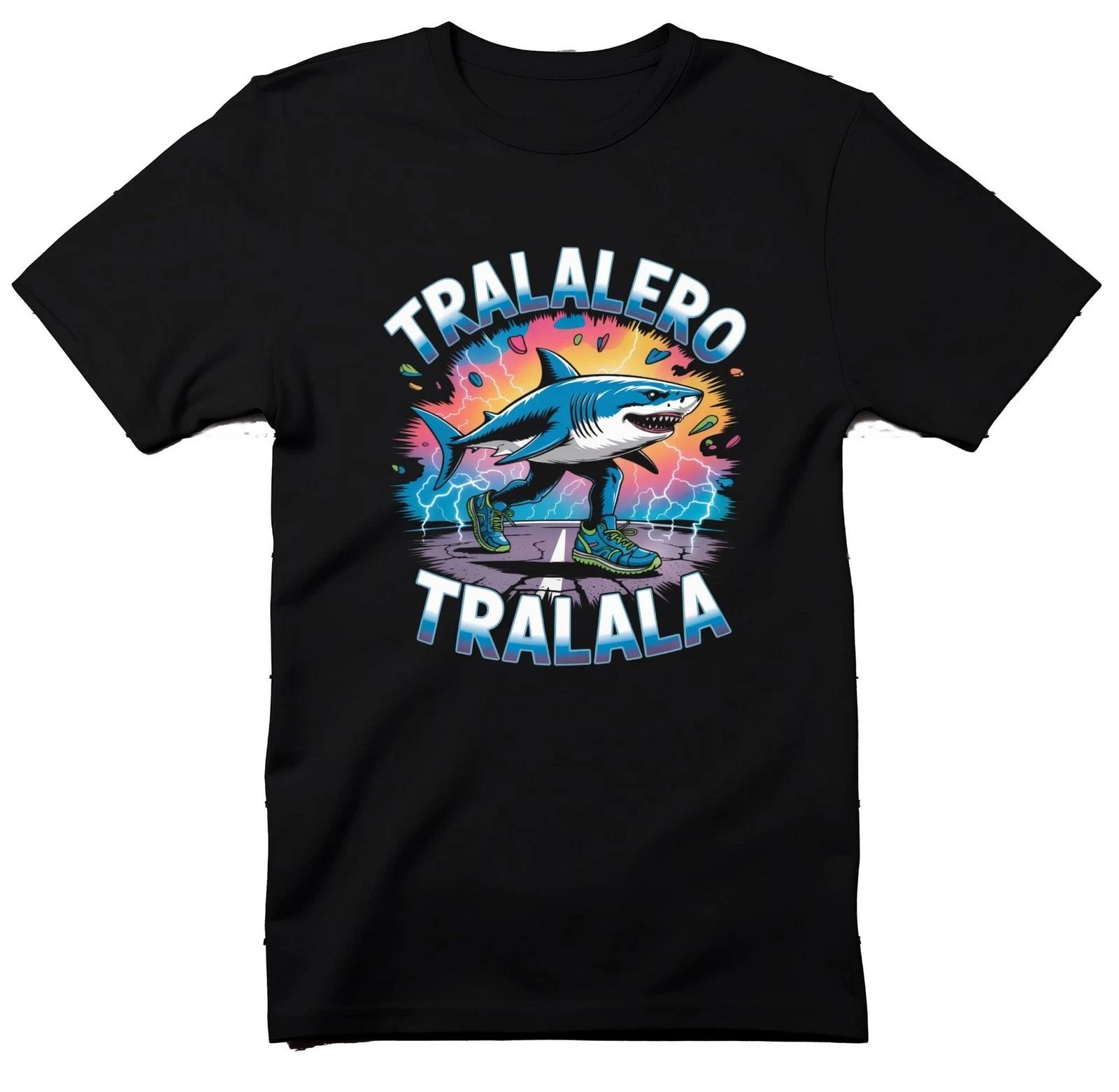 Italian Brainrot, Funny Meme, Running Shark T-Shirt, Cartoon Tralalero Shark, L
