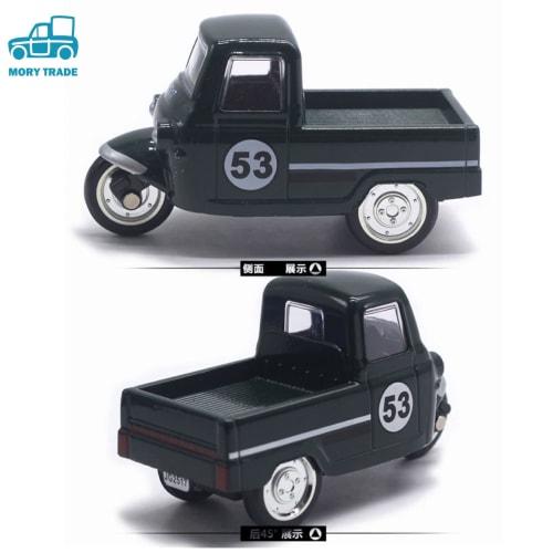 MORYTRADE Nostalgic Toy Retro Classic Pull-Back Car Diecast Miniature Car, Ages 6+, Set of 2 Three-Wheeled Trucks, Blue and Green