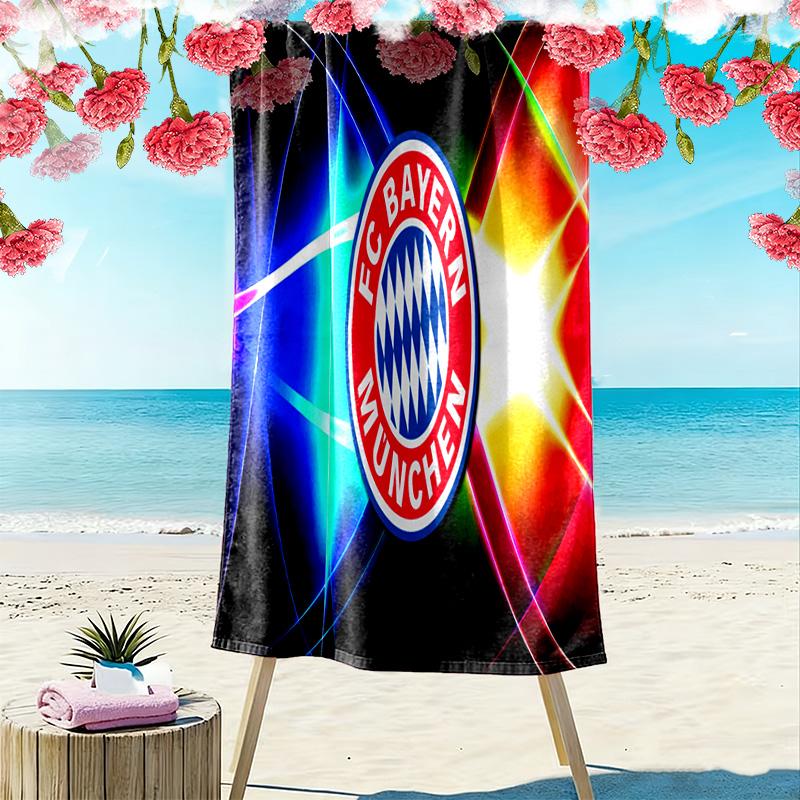FC Bayern Munich: Blue Glory beach towel Outdoor camping soft Outdoor pool towel Absorbent bath towel quickdrying swim towel beach Fashion Comfort