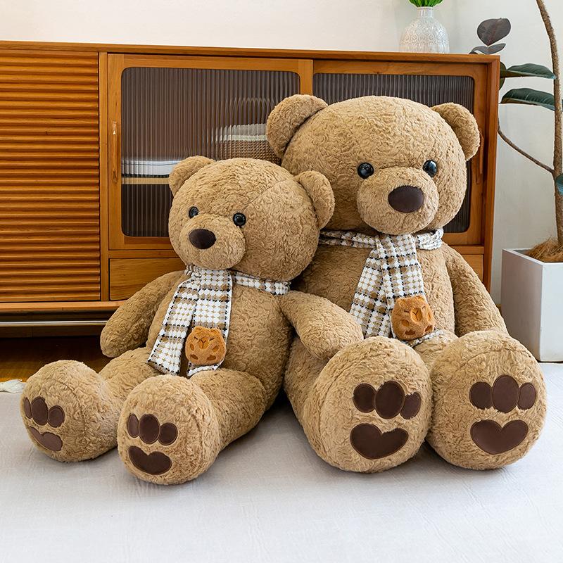 Plush toy new scarf big bear large teddy bear girls gift sleeping doll