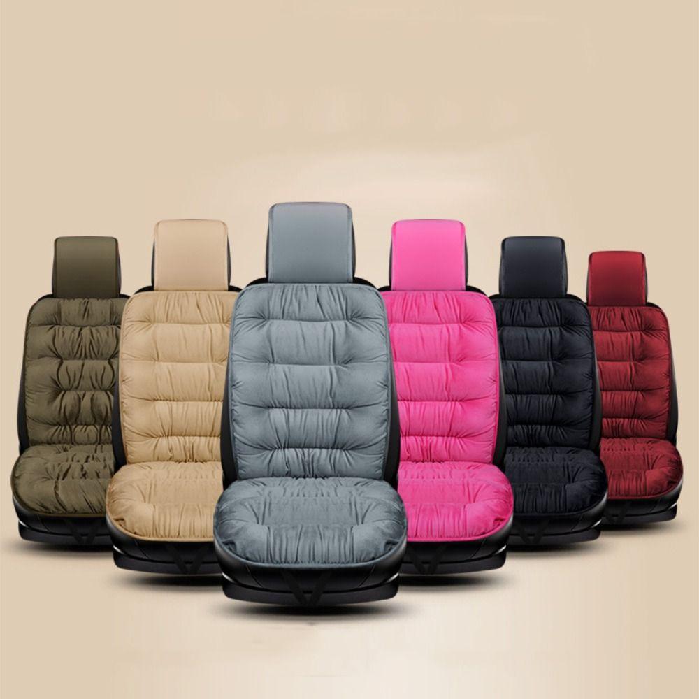 With Back Pad Winter Car Seat Cover Cotton Warm Velvet Car Seat Cushion   Auto Interio