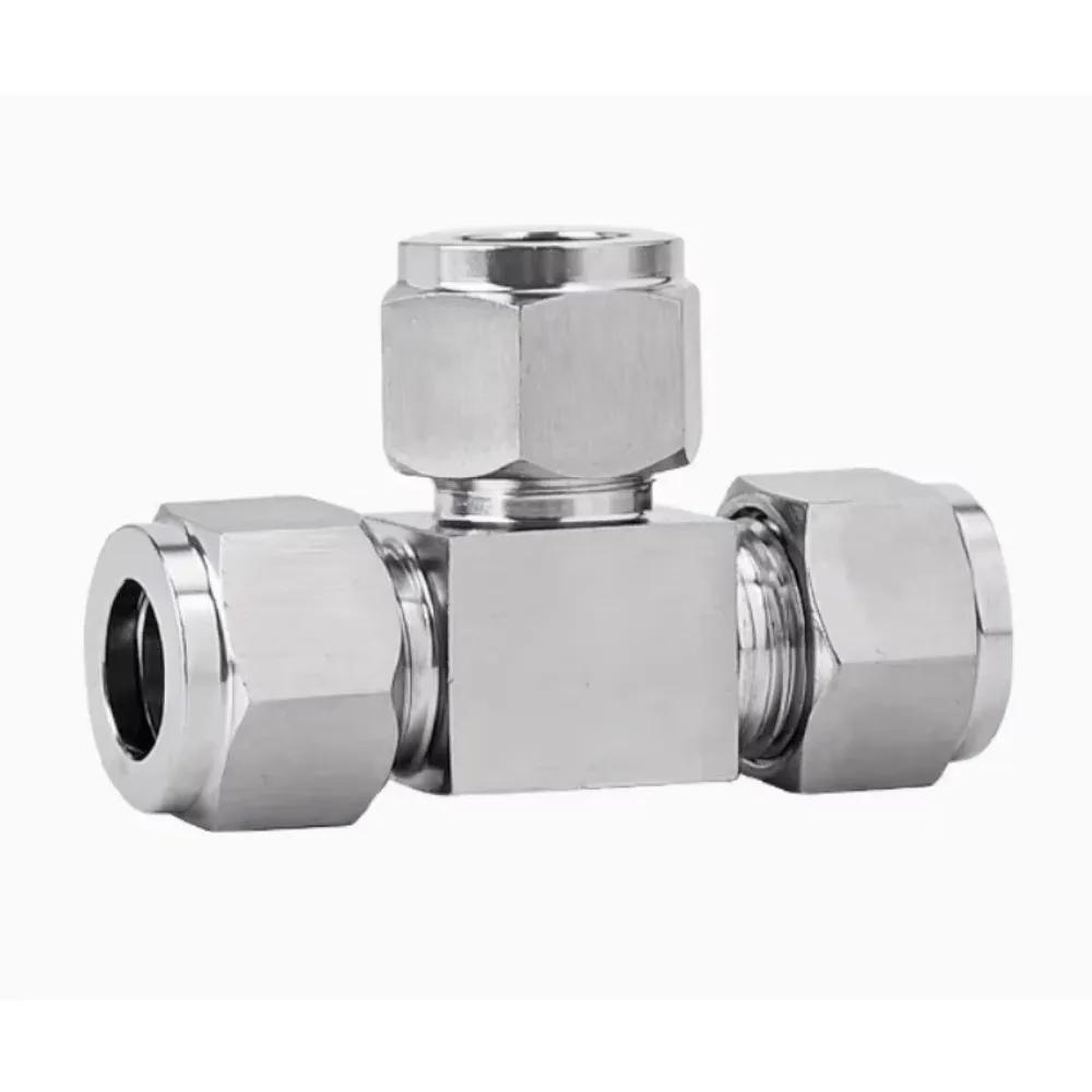 Elbow Tee Cross 1/8" 1/4" 3/8" 1/2" 3/4" 1" 3 4 5 6 8 10 -30mm OD Double Ferrule Compression Union Connector 304 Stainless Steel