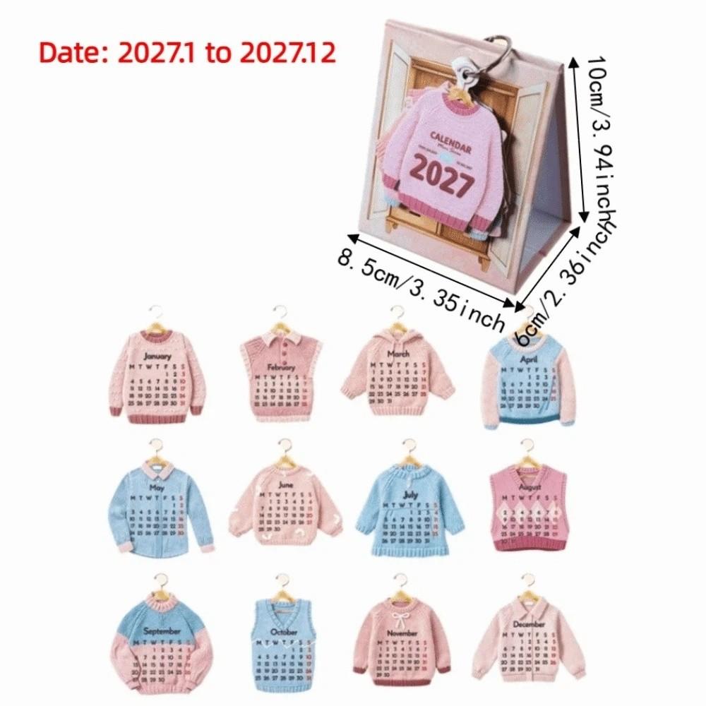 Clothing Shaped 2027 Desktop Calendar Mini Time Manegement Organizers School Office Supplies