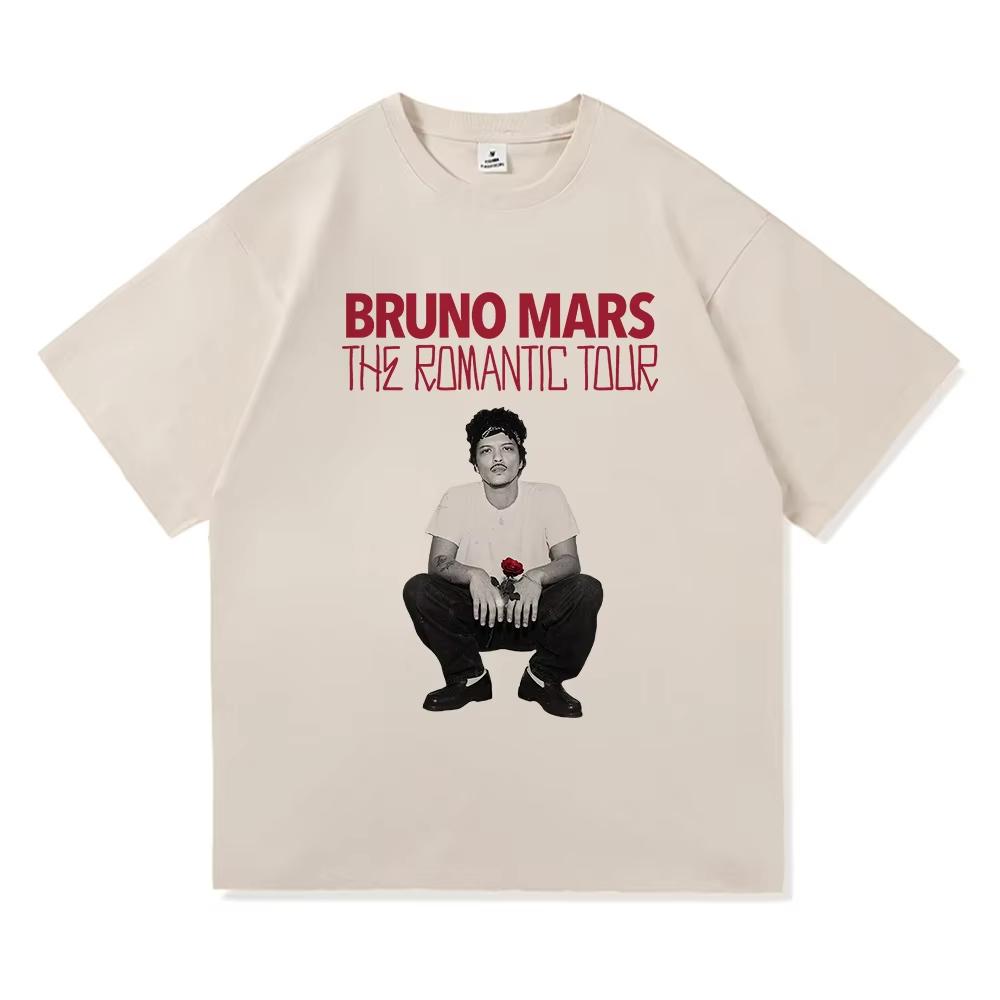 2026 The Romantic Album T Shirt Bruno Mars The Romantic Tour Men Women Clothing Vintage Harajuku High Quality Cotton Tshirts