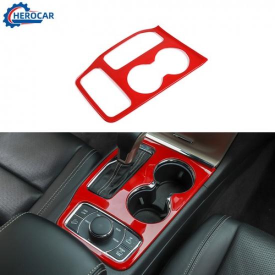 Interior Red Gear Shift Panel Cover Trim Kit for 2016- Jeep Grand Cherokee