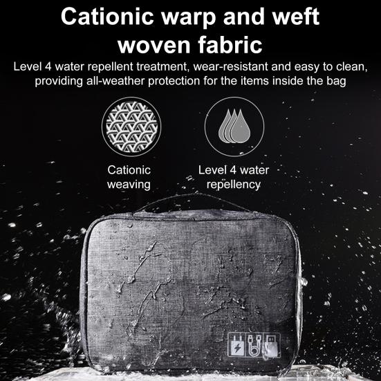 Cable Storage Bag Earphone Charger Organizer Large Capacity Zipper Closure Waterproof