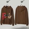 Unisex Oversized Hooded Sweatshirt With Foil Print Streetwear Cotton Pullover Fall