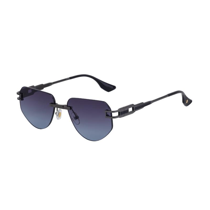 Comfortable Durable High Quality Stylish Retro High End No Rim Alloy Metal Oval Shaped Female Male Sun Glasses
