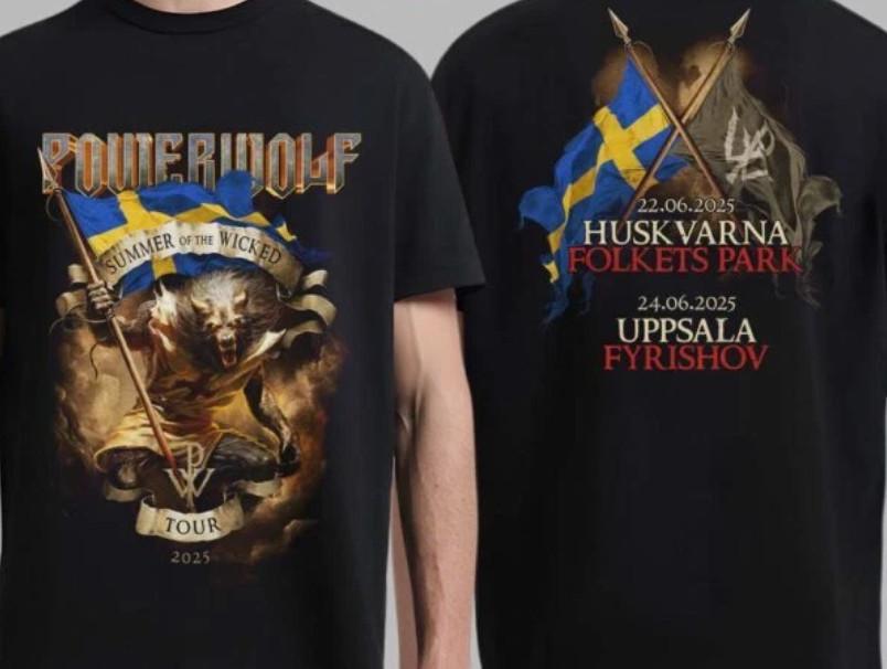 Powerwolf Лето Нечестивых 2026 Тур по Швеции Двусторонняя унисекс футболка S