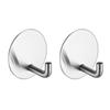 1/2/4/6pcs Stainless Steel Hook, Self Adhesive Towel Coat Hooks, Coat Rack Wall Mounted For Key, Towel, Bags, Cup, Hat