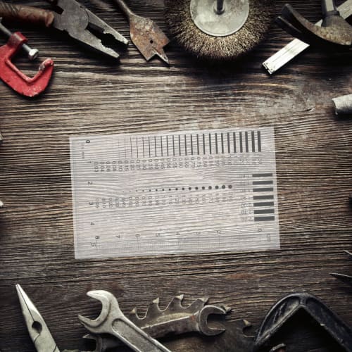 BUGUUYO Badge Gauge Transparent Ruler, Crack Monitoring Ruler, Crack Gauge, Area Measuring Device, Plastic