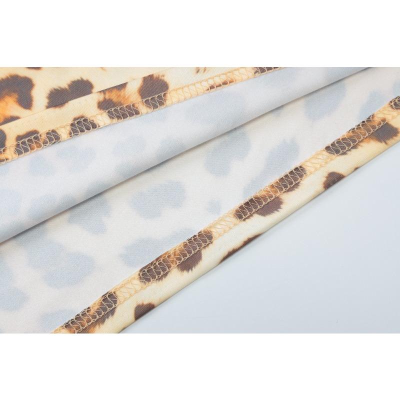 Robe moulante sans manches à imprimé léopard et col carré en dentelle, style sexy et tendance, pour femme