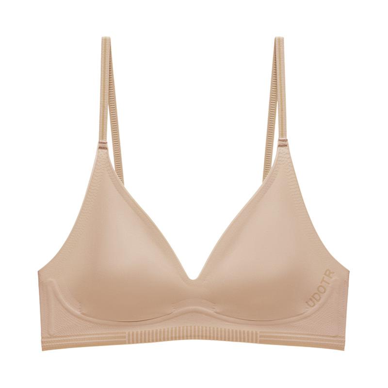 New French Seamless Triangle Cup Light Liquid Foundation Summer Thin Small Breasts Gather Beautiful Back Bra Cover
