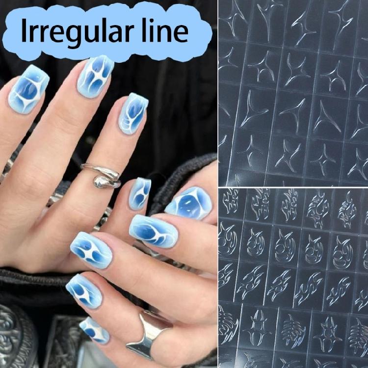 Innovative Nail Stickers Nail Stencils Decals For Personalizing Looks Quick Setups Vibranted Colors Safe For Daily Use