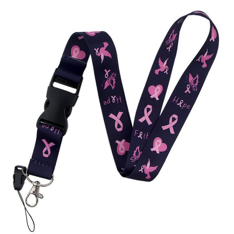 Custom Thermal Transfer Printing Polyester Lanyard ID Badge Holder Blank Neck Strap Key Chain Custom Logo Promotional