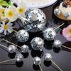 24pcs Cupcake Toppers for Party Decoration Stylish Reflective Sphere Cake Picks Accessories Cake Decorating Ornament