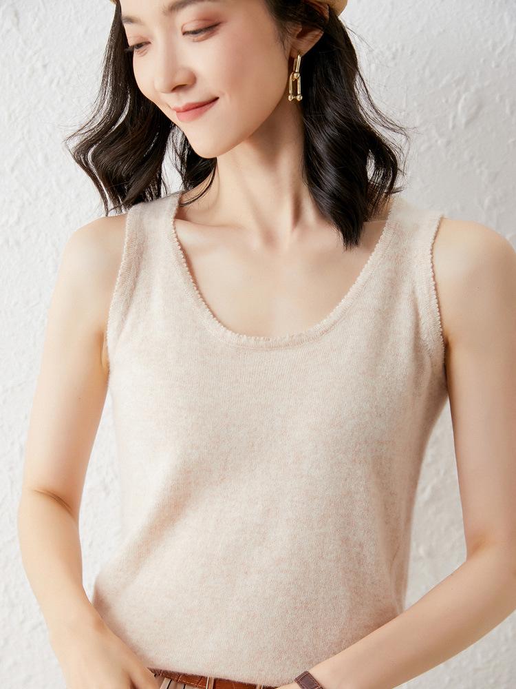 

Женский жилет-камисоль из 100% чистой шерсти – новый осенний стиль, однотонный, приталенный, можно носить как дома, так и на улице. XXL