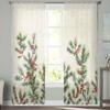 Christmas Pine Needle Jam Curtains For Living Room Bedroom Home Decoration Window Voile Tulle Curtain Drapes