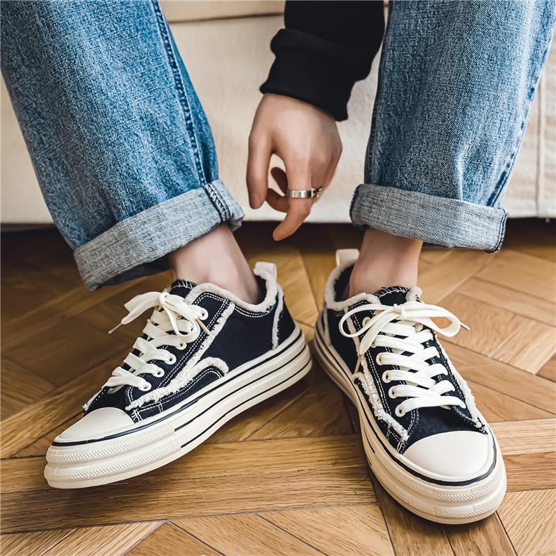 Новые дышащие весенние и осенние мужские повседневные парусиновые туфли с толстой — фото 4