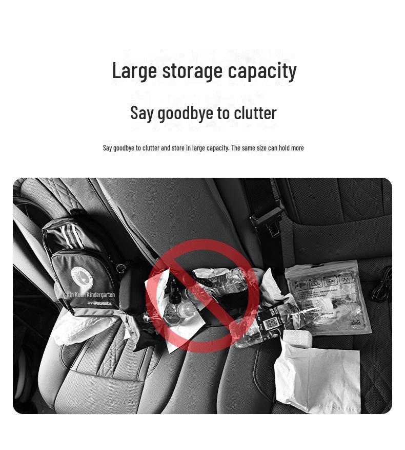 Car Seat Back Multi-Function Storage Organizer with Tissue Holder and Water Cup Holder