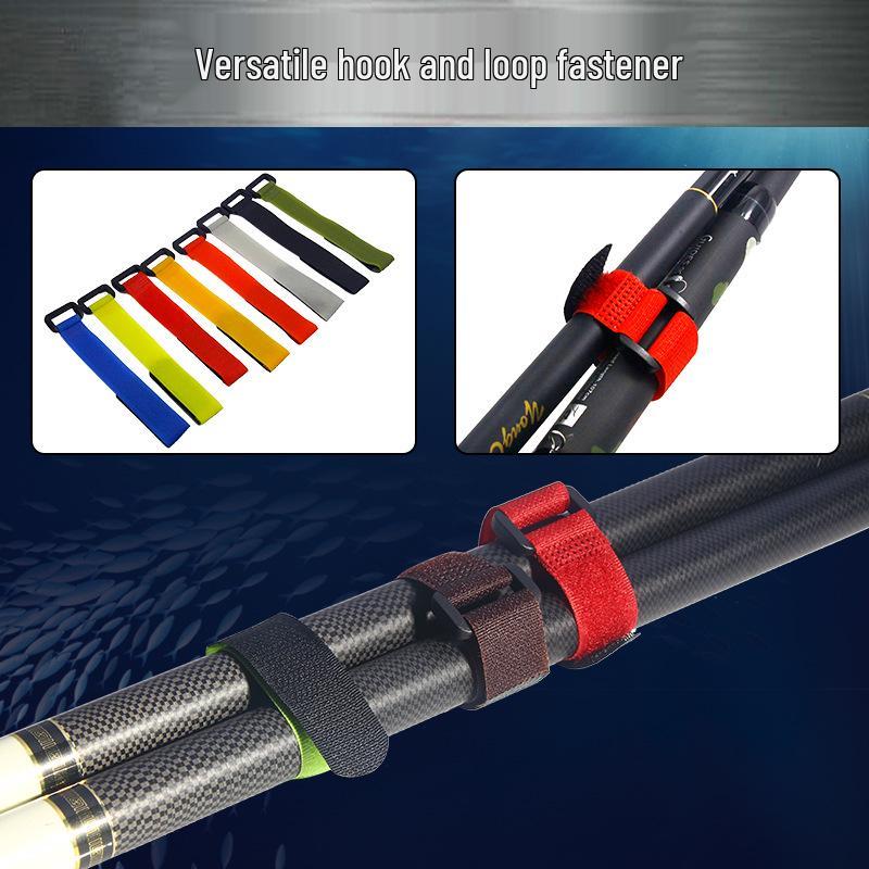 Velcro Sweatproof Fishing Rod Holder Strap - Lure Bait Tie Down, Nylon Cable Tie