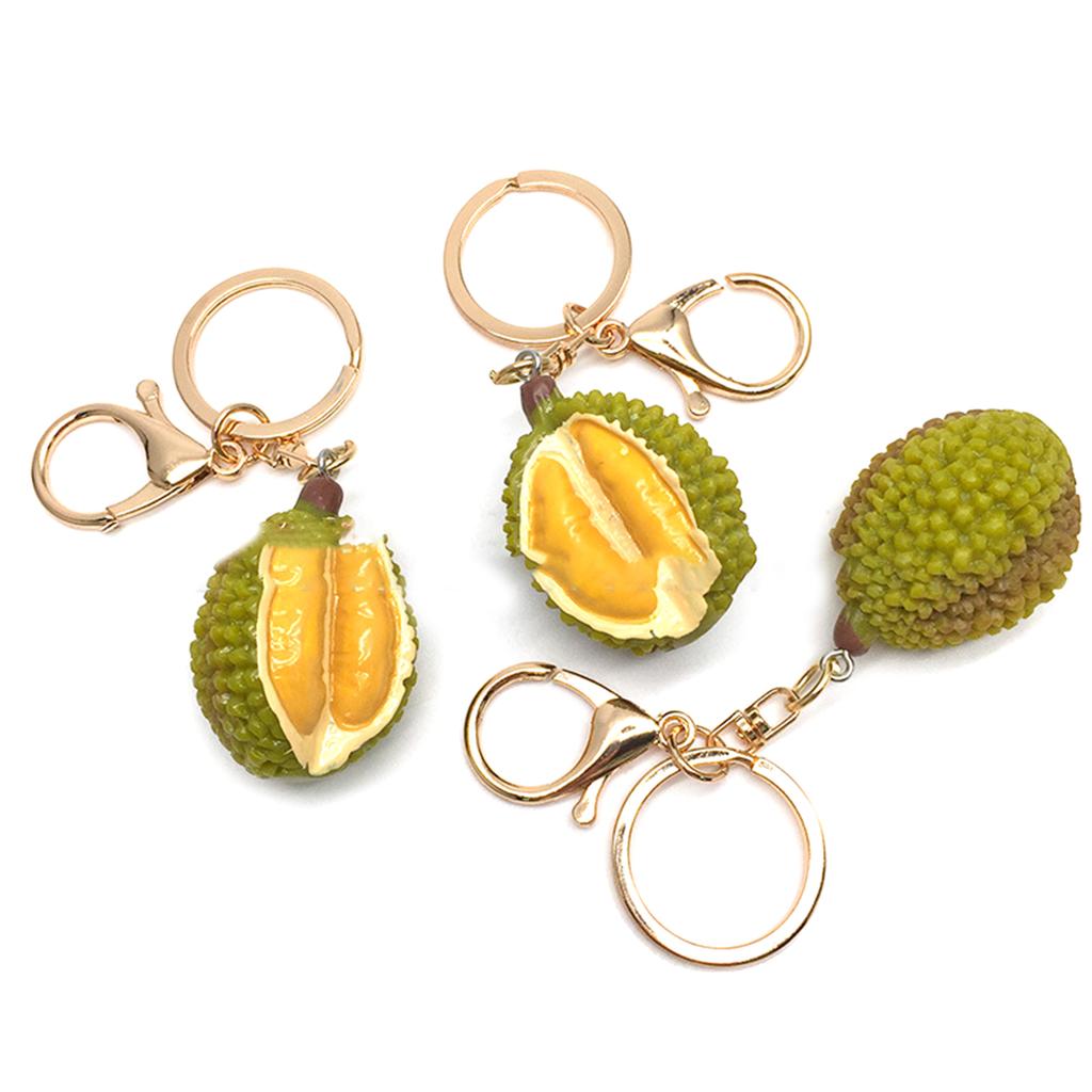Trendy Simulated Durian Fruit Keychain Eye-catching Durian Pendant Unique Fashion Accessory for Women Gift for Friend