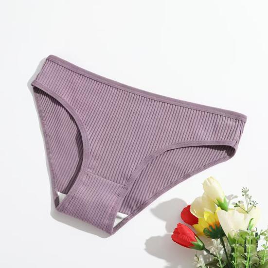 Cotton Underwear for Women Low Rise Ribbed Cheeky Bikini Panties Breathable High Cut Sexy Hipster Briefs