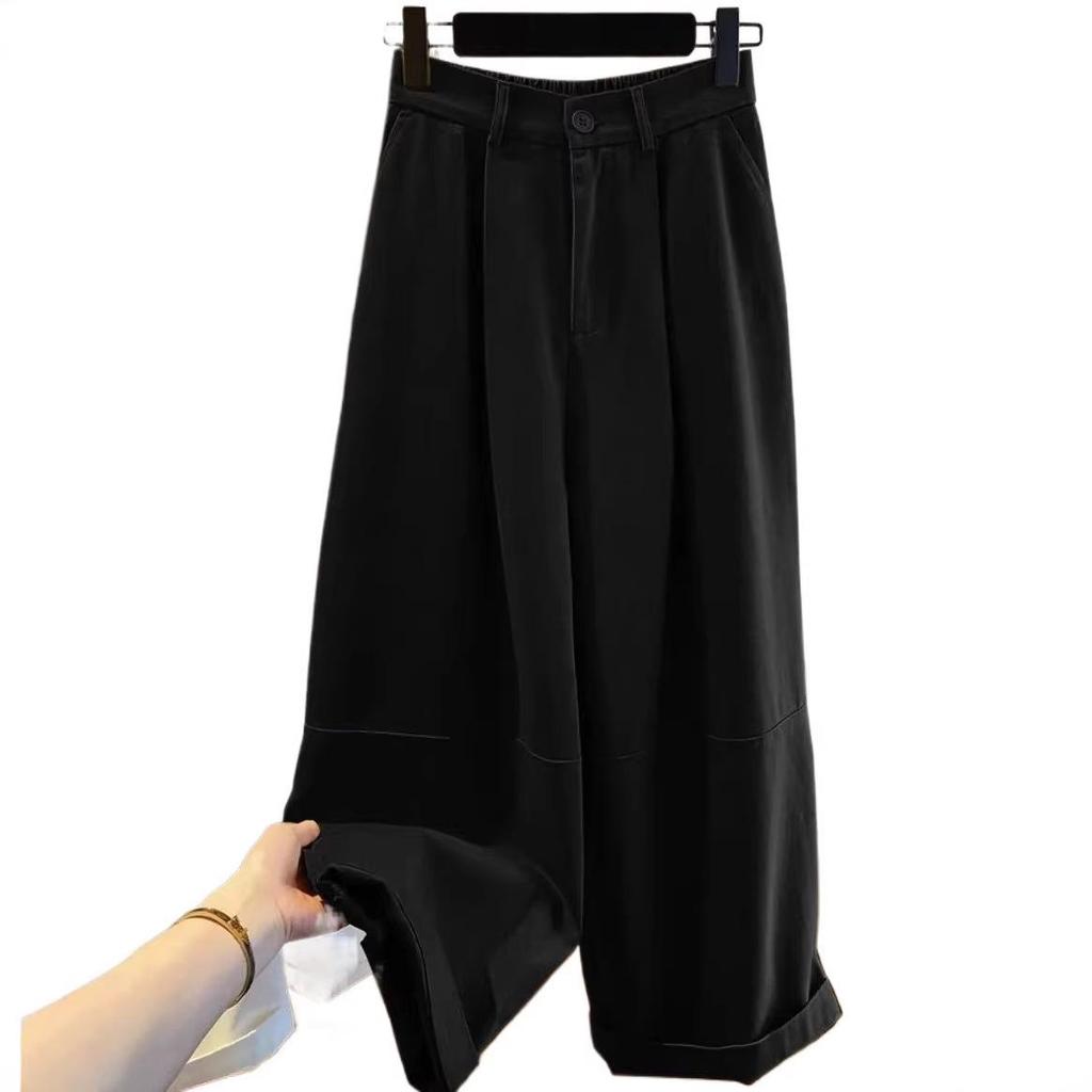 Women's Yellow Wide-Leg Cargo Pants - Summer 2026 Loose Slimming Straight-Leg Balloon Style