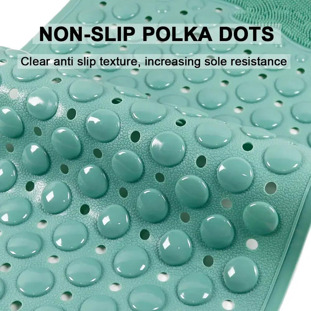 Bathroom anti-slip mat silicone world PVC shower anti-fall mat dolphin massage suction cup floor mat with drainage hole banheiro