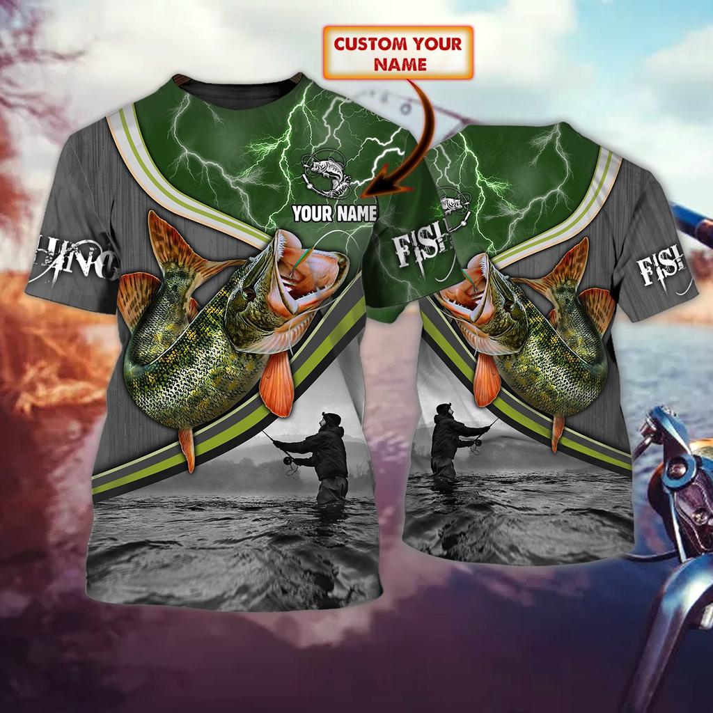 Pike / Marlin Fishing Personalized Name 3D All Over Printed Mens T Shirt Cool Summer Unisex Casual Short Sleeve T-shirt TX259