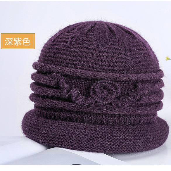 Winter new fashion warm adult hat outdoor cold simple rabbit hair blend knitted hat elegant women's hat
