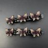 4/6Pcs Faux Crystal Stone Braided Hair Clips Girls Rhinestone Butterflies Decor Hair Braid Clips Shiny Hair Accessories