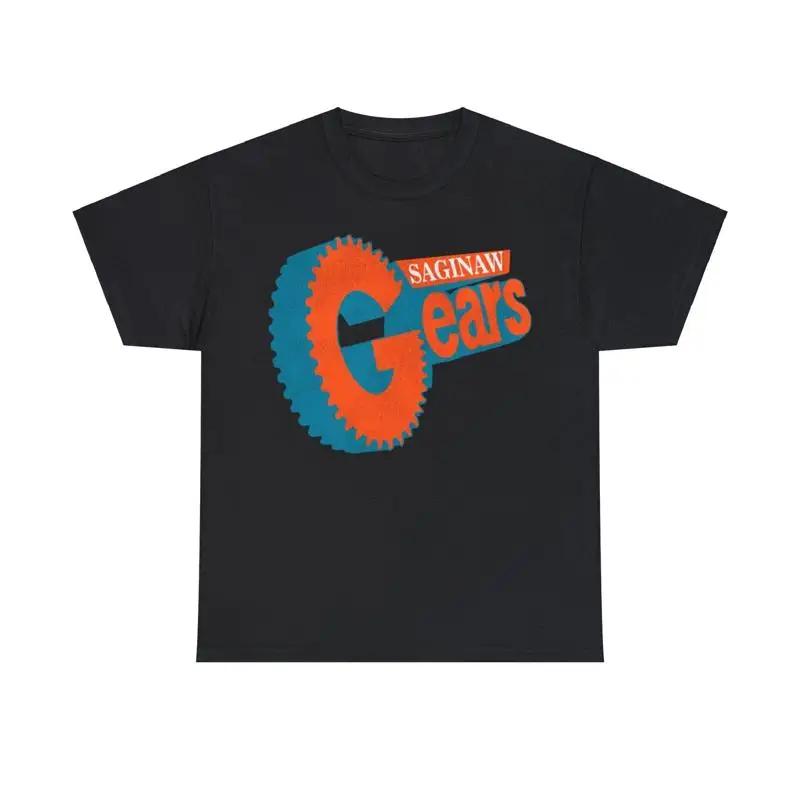

Saginaw Gears Hockey Team Nostalgic Logo T shirt 5XL різнокольоровий