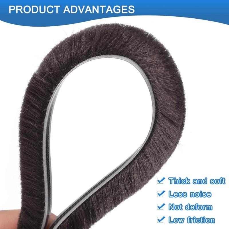 10M Slide-in Door Window Weather Stripping Soundproof Brush Strip Card Slot Pile Weatherstrip for Door Frame Windows Sash Sealer