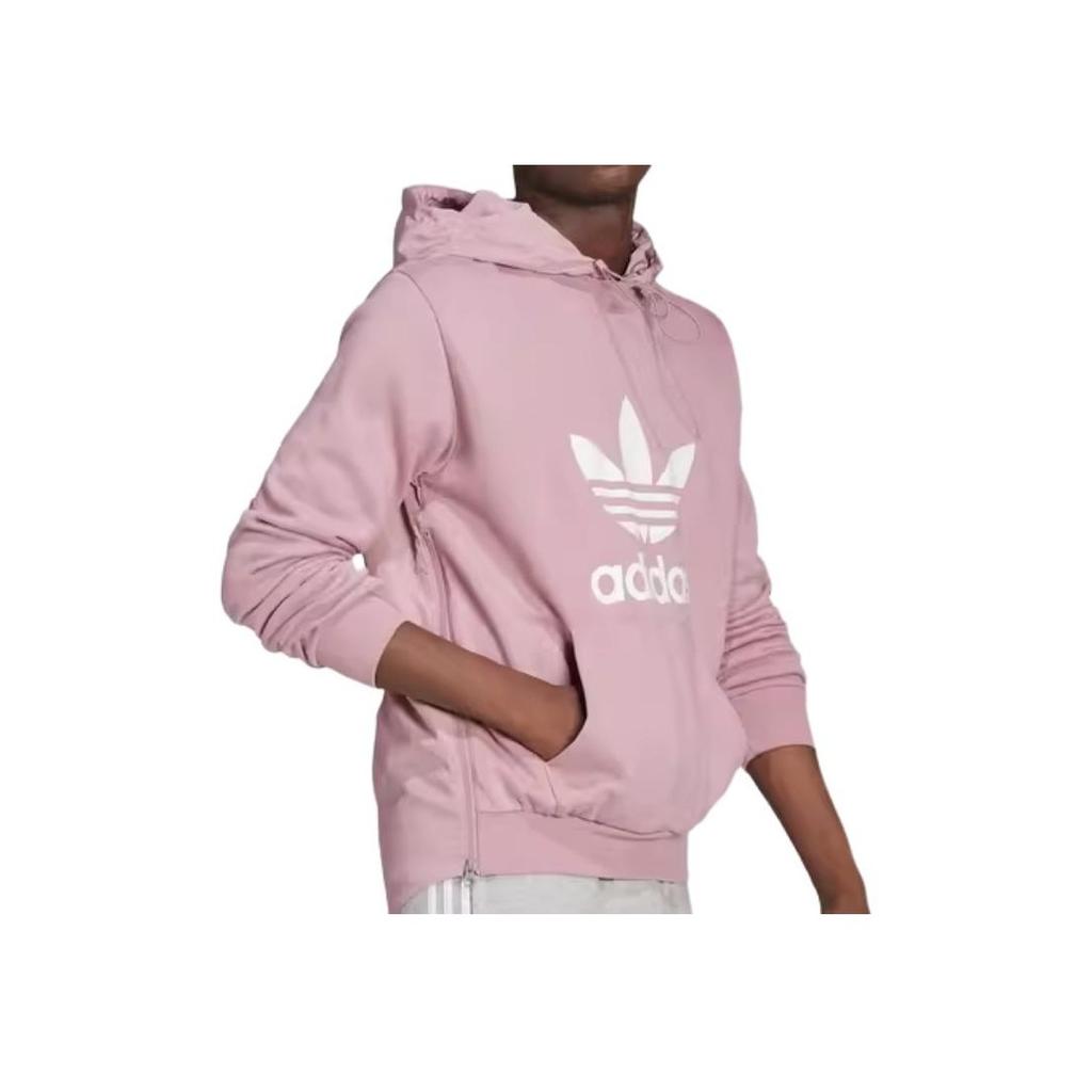 Adidas Originals Logo Print Casual Hoodie Long Sleeve Sweatshirt Men Tops Purple HC1950