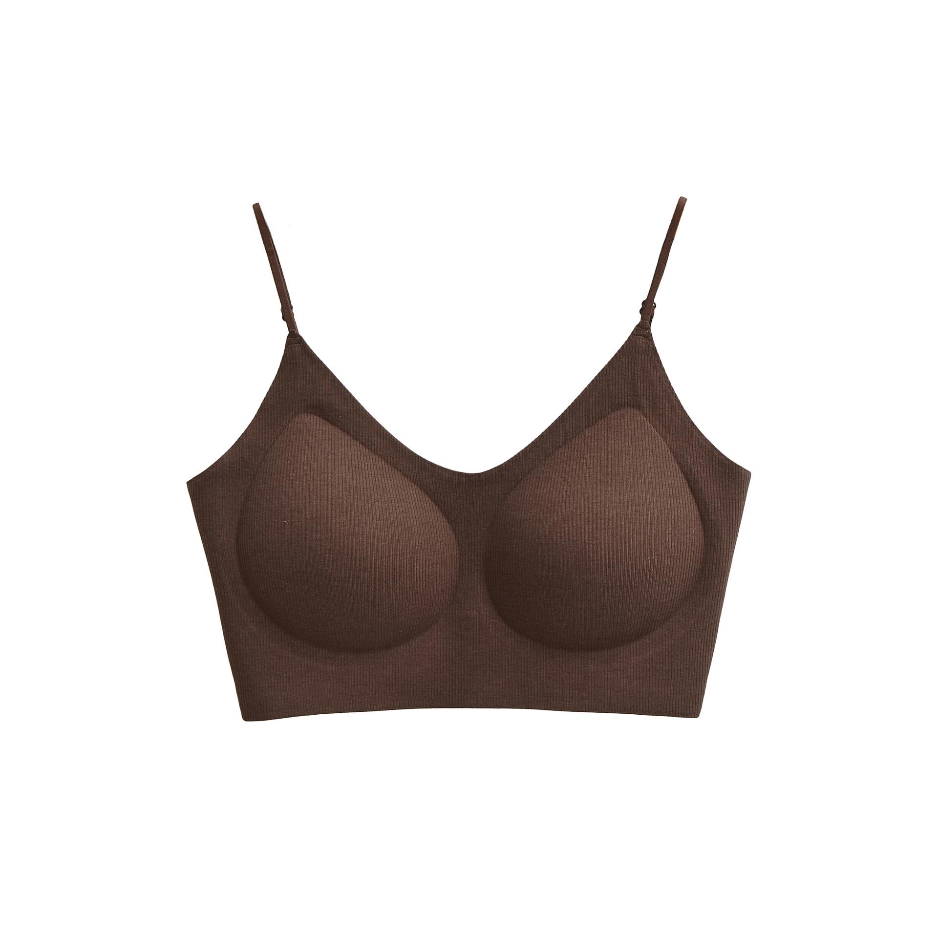 

Women s Small Chest Camisole: Padded, Thin Straps, Open Back Vest Top One Size кавовий