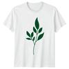 Hand Drawn Green Leaves Womens T-Shirt Botanical Nature Birthday Gift For Her