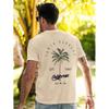 Women's Coconut Tree & Letter Print Drop Shoulder Tee