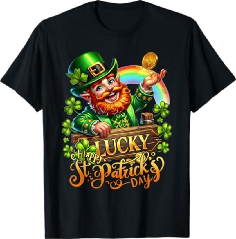 Happy St Patrick s Day Leprechaun Irish Shamrock Mens Womens T-Shirt S