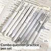 5Pcs Retractable Gel Pen Korean Fashion Simplicity Transparent Writing Pen Quick Drying St/Cs Tip 0.5Mm Black Ink Scrapbook Pen