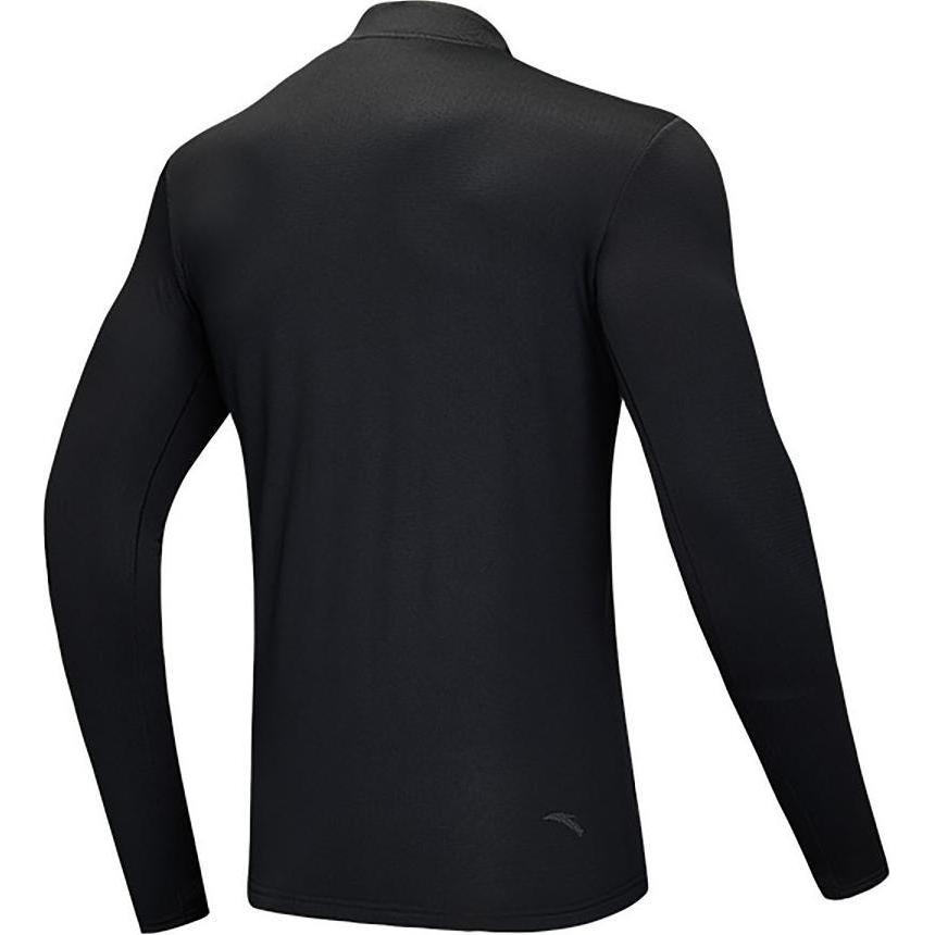Anta Comfortable Casual Versatile Long Sleeve T-Shirt Men Tops Basic-Black 952446401-4