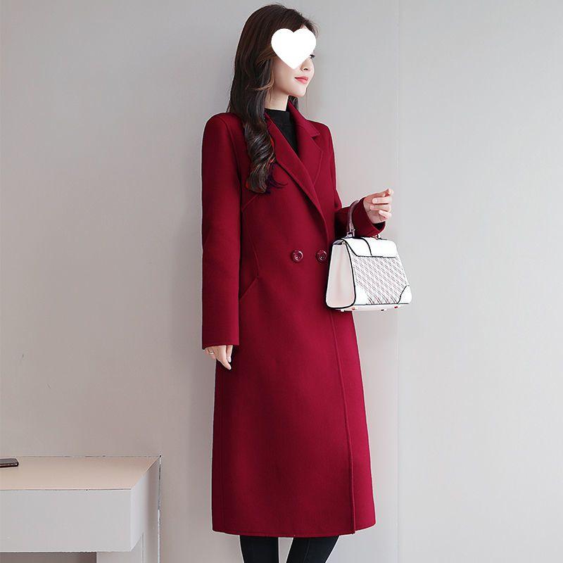 

Elegant Women s Double-Sided Wool & Cashmere Coat - Long, Plush, Plus Size, 2025 Winter Collection M