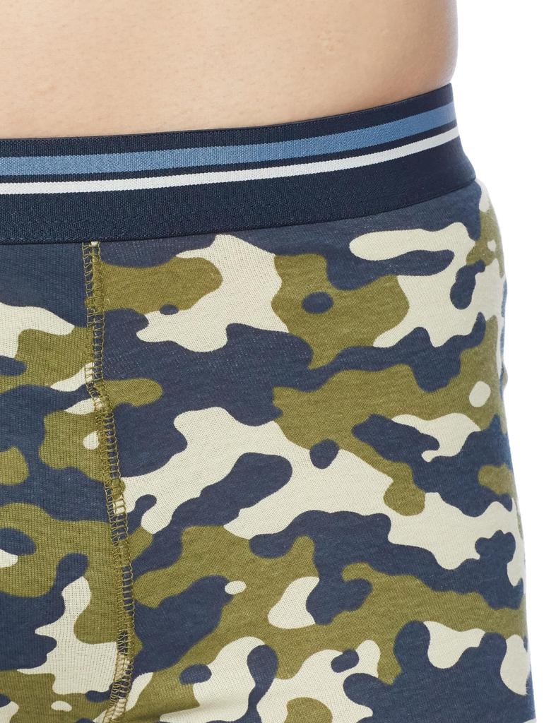 Amazon Essentials 5-Pack Men's Tagless Cotton Boxer Briefs, Loose Fit, Camouflage/Dark Blue/Black/White Stripes/Military Green/Warrior, Size L